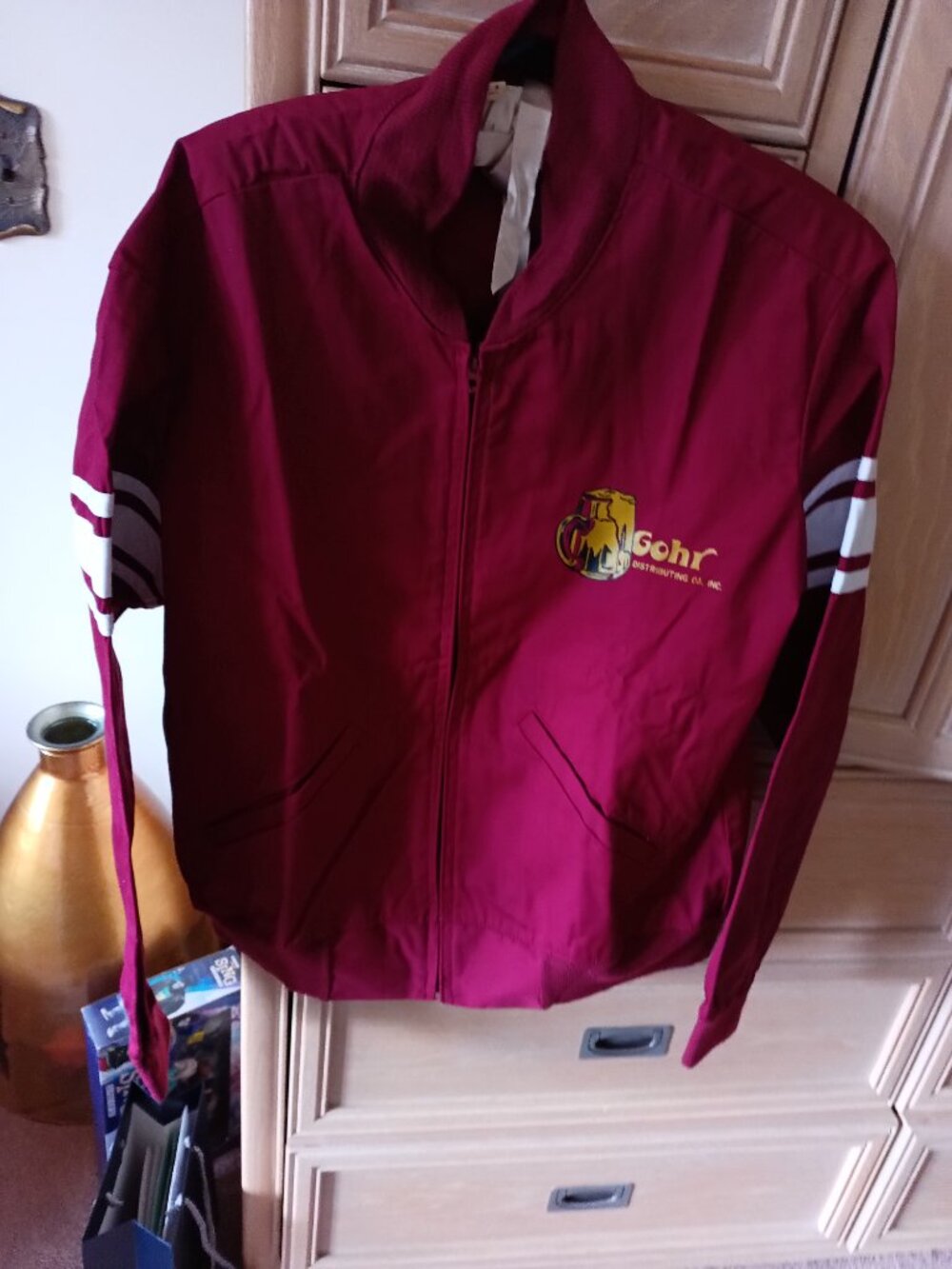 New Gohr Distributors Champion Jacket Medium 1980s NIP Vintage Buffalo Beer